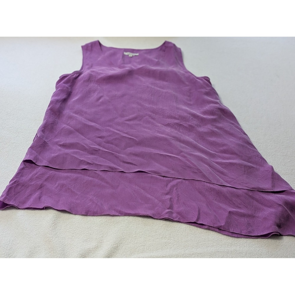 John Mark‎ Tunic Purple Sleeveless Top Blouse L Asymmetric Hem Lagenlook Artsy